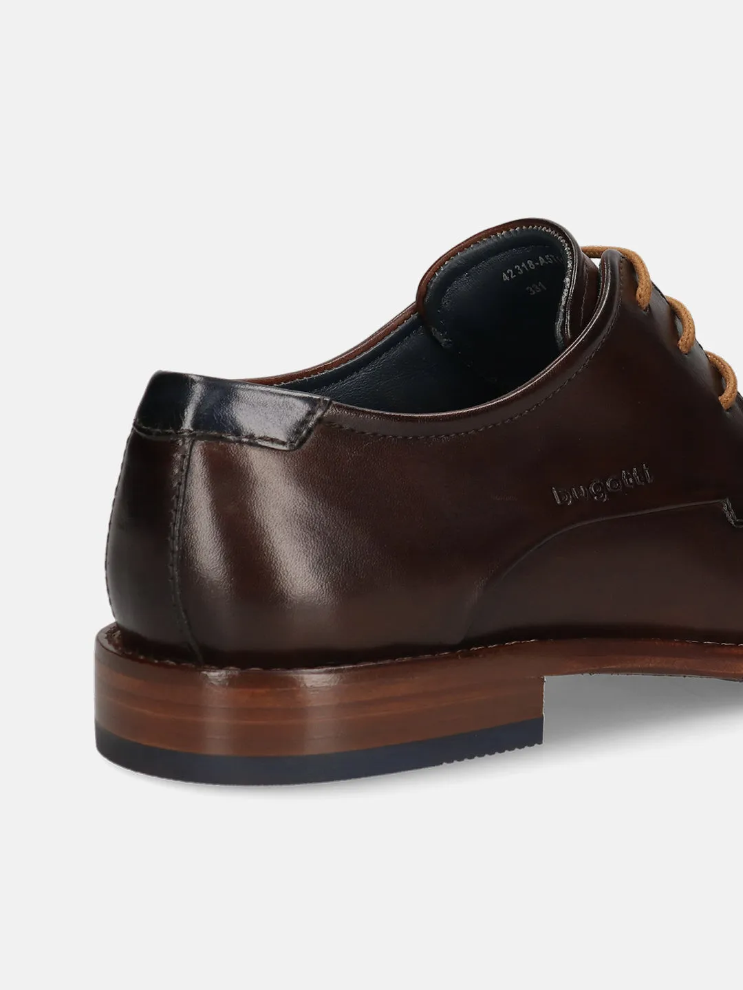 bugatti Dark Brown Premium Leather Derby shoes