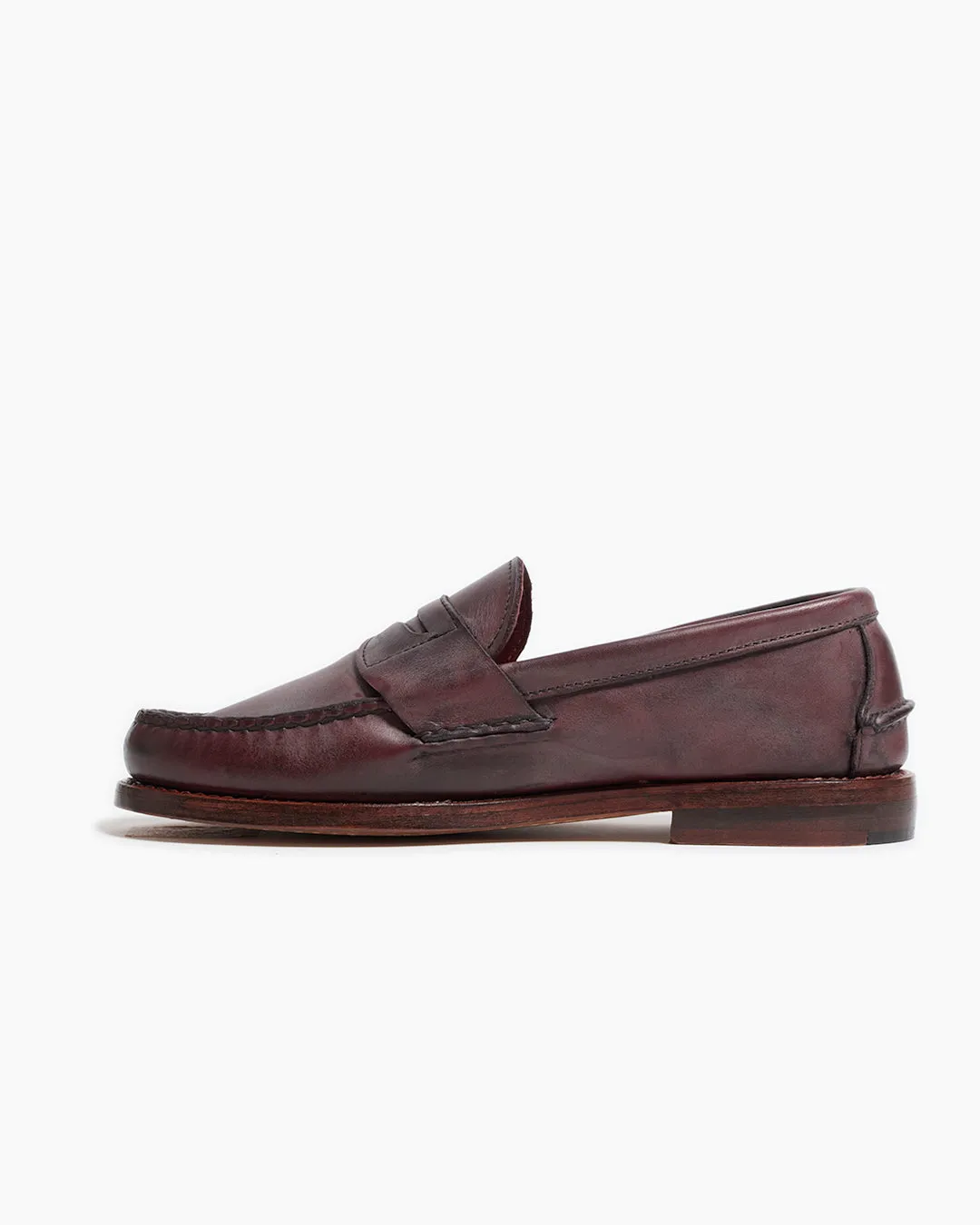Burgundy Pinch Penny Calf Leather Loafers