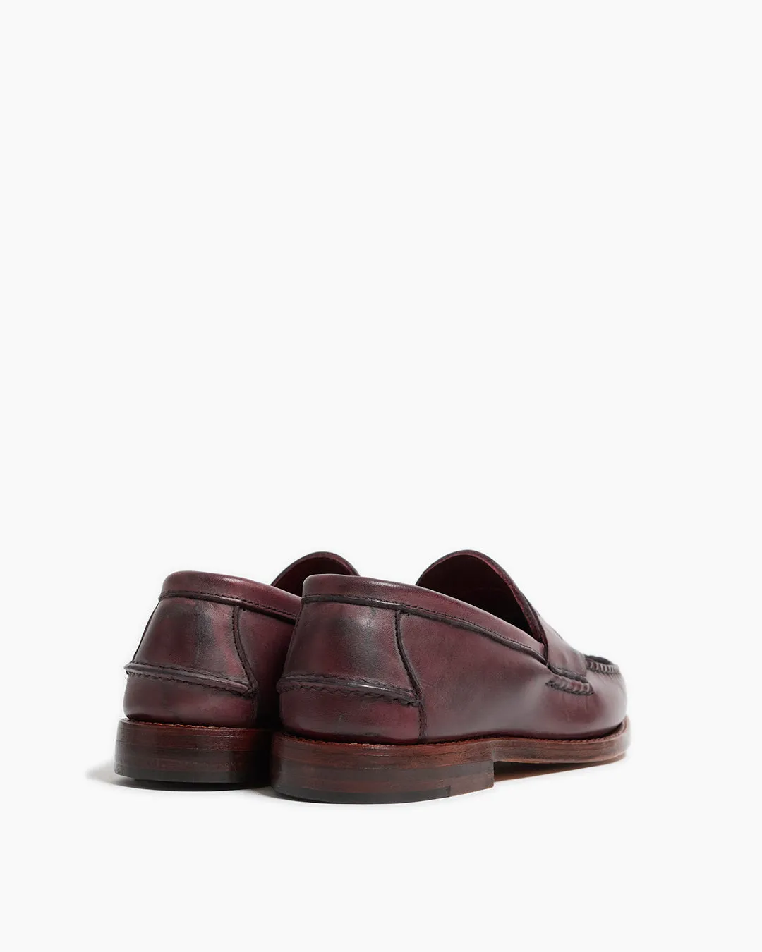 Burgundy Pinch Penny Calf Leather Loafers