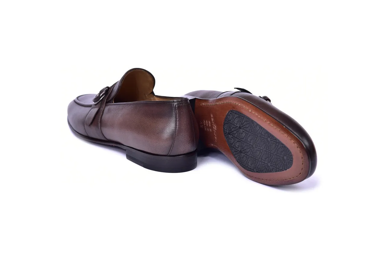 C00101-6628 Side Buckle  loafer- Brown