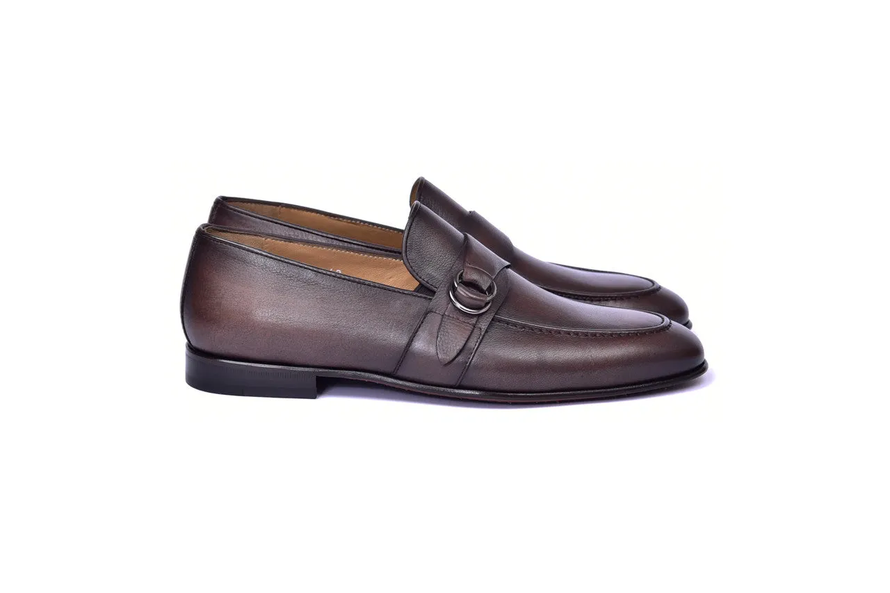 C00101-6628 Side Buckle  loafer- Brown