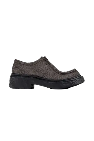 Camper Lab Vamonos Distressed Leather Derby Shoes Grey