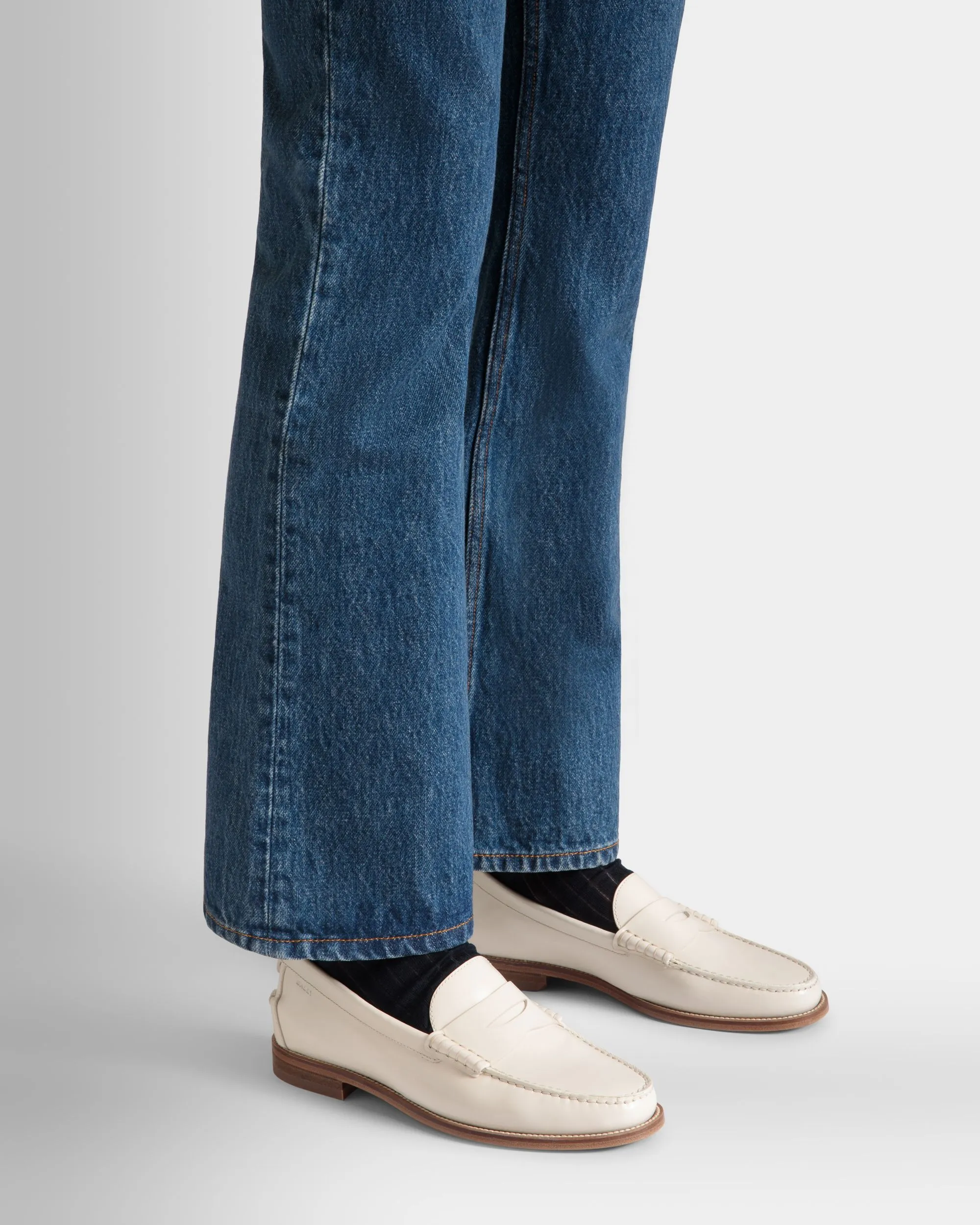Capitol Moccasin in Ivory Leather