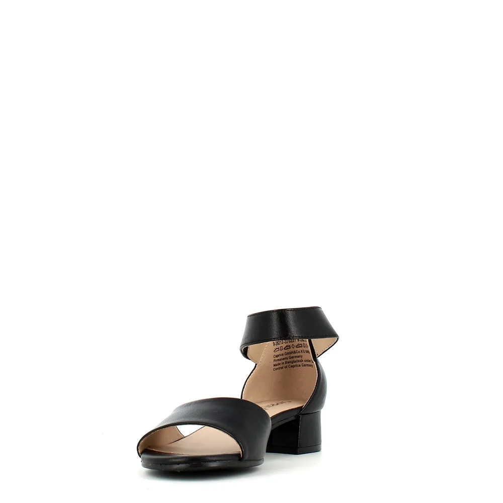 Caprice Ankle Strap Sandal Black