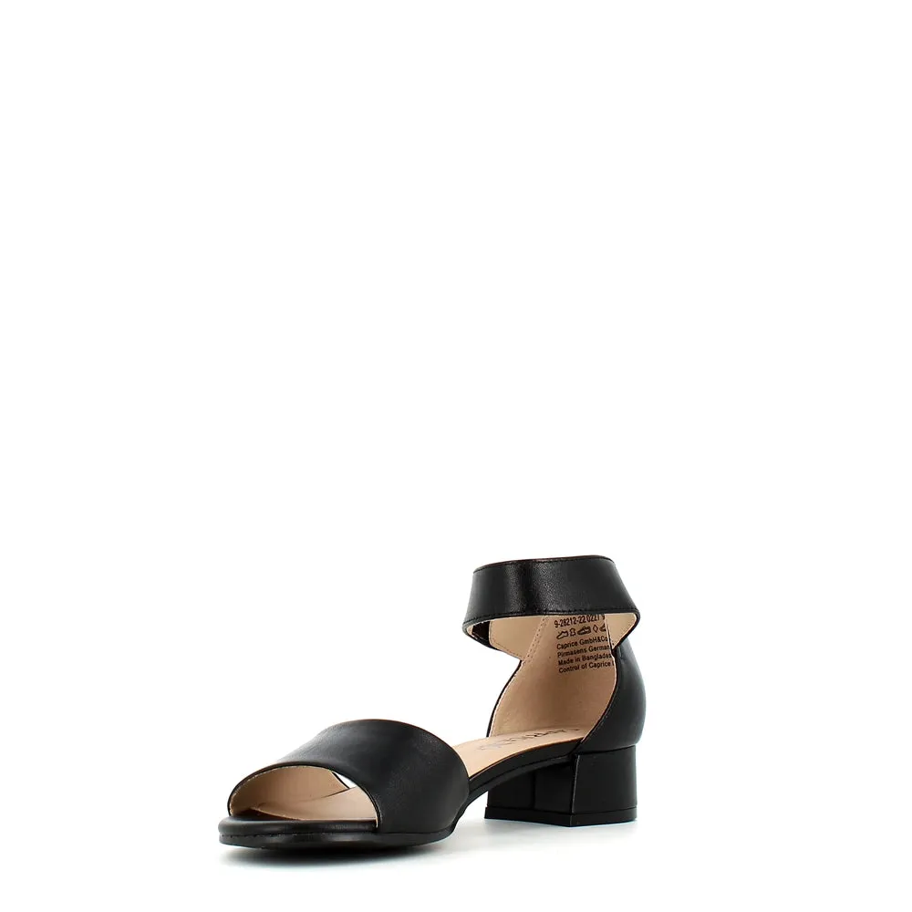 Caprice Ankle Strap Sandal Black