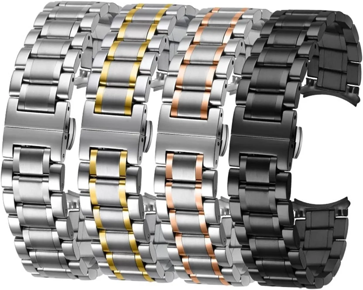 CAREG Stainless Steel Watch Band 18mm 20mm 22mm 24mm Bracelet Women/Men's Wrist Strap Suitable Fit For Various Brand Watchband Durable