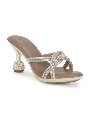 CARLO ROMANO BY WASAN SILVER COLOR VEGAN LEATHER CRYSTAL DORI SANDAL FOR WOMEN
