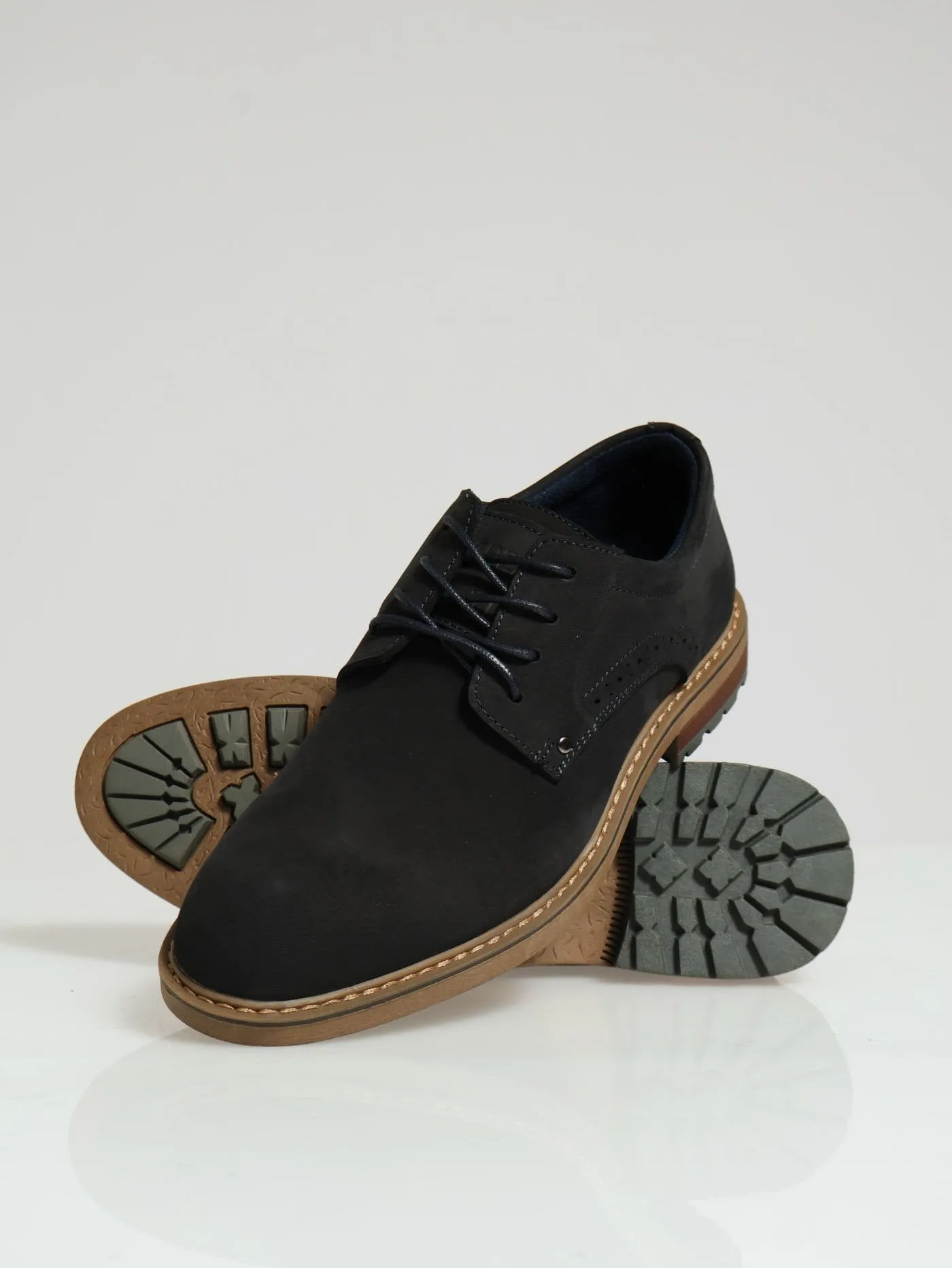 Casual Lace Up Derby - Navy