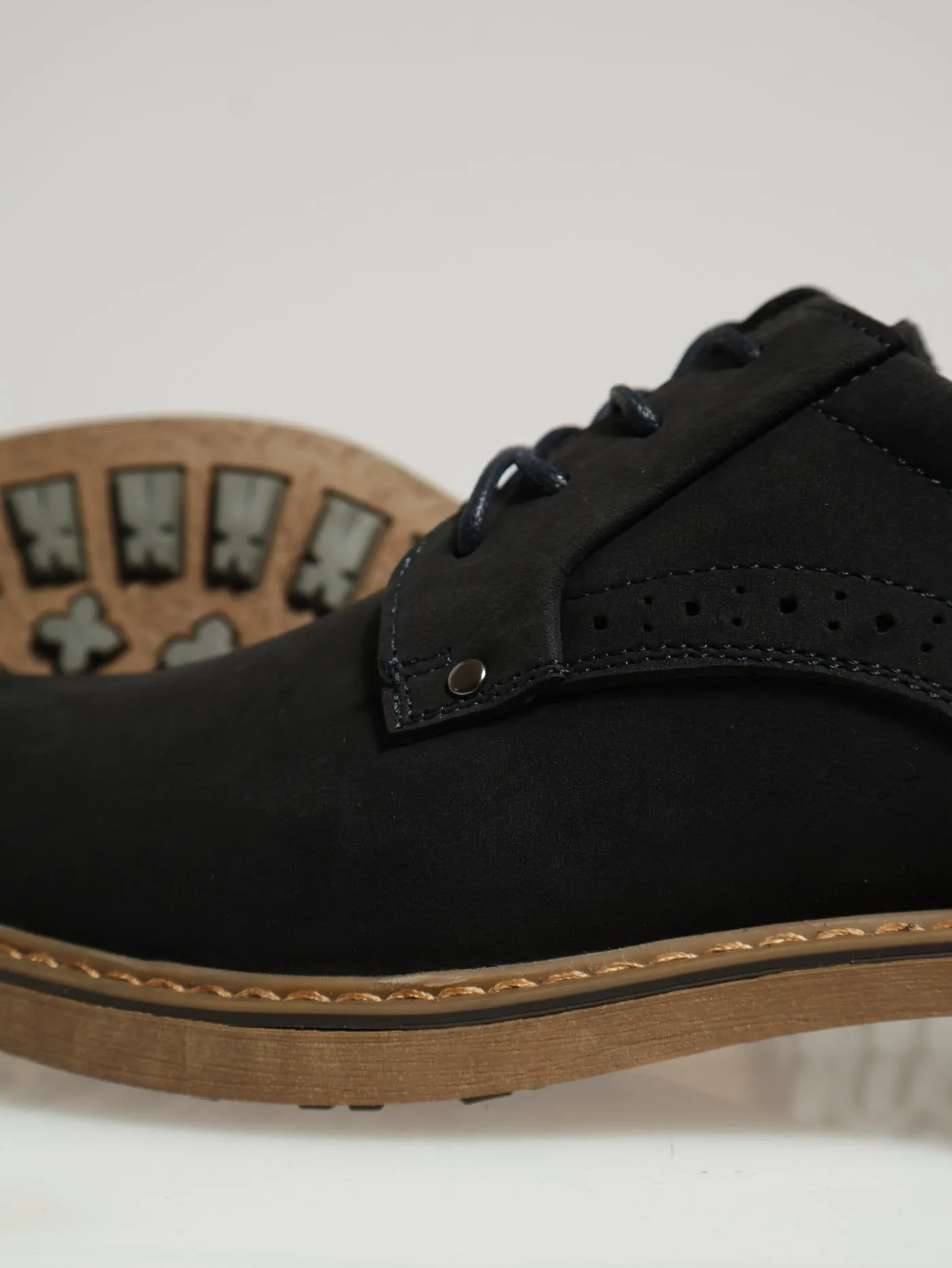 Casual Lace Up Derby - Navy