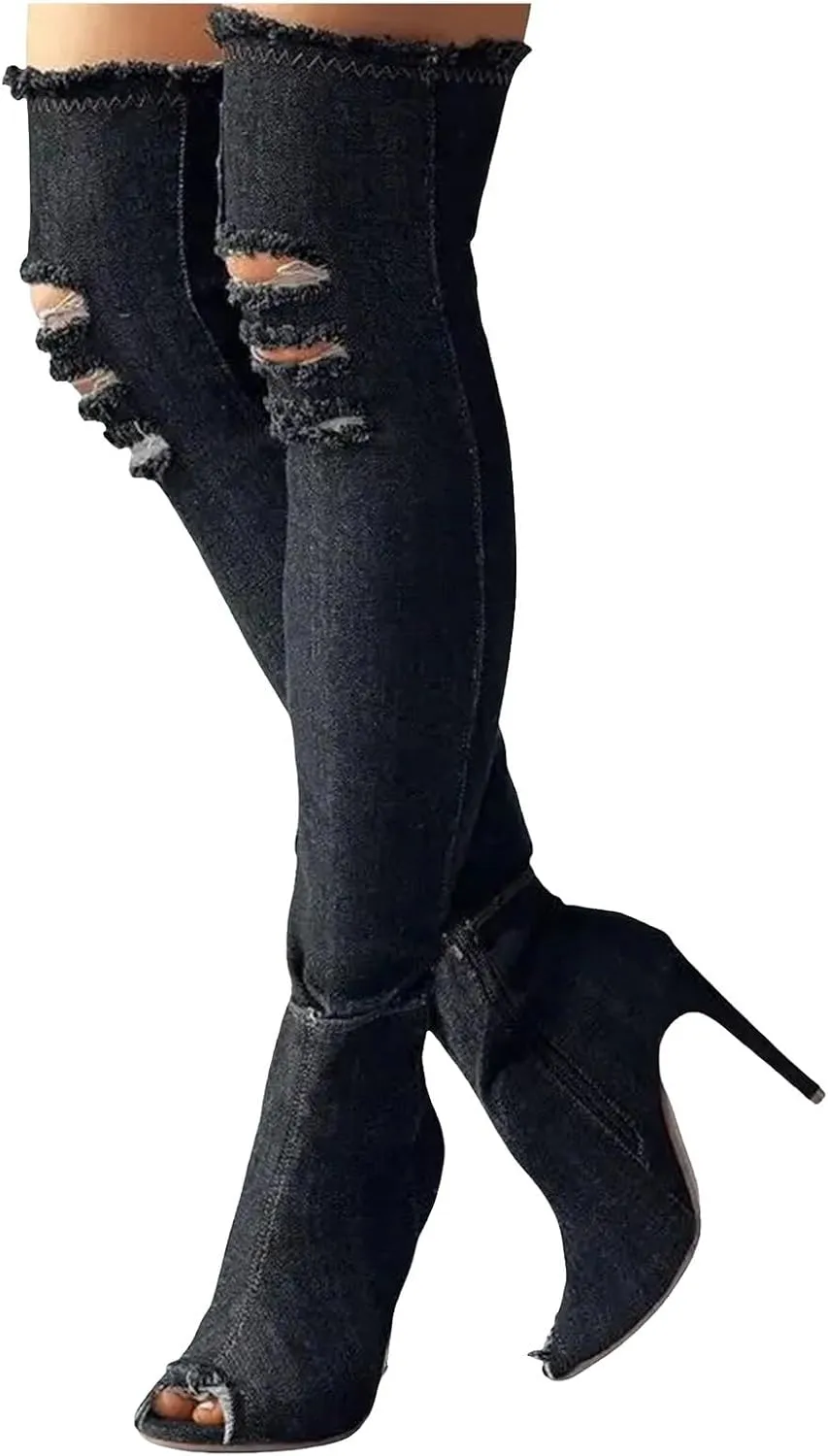 Cathalem Over the Knee Boots for Women High Heels Over The Knee Boots Thigh High Pointed Toe Stiletto Long Fall Sexy Boots