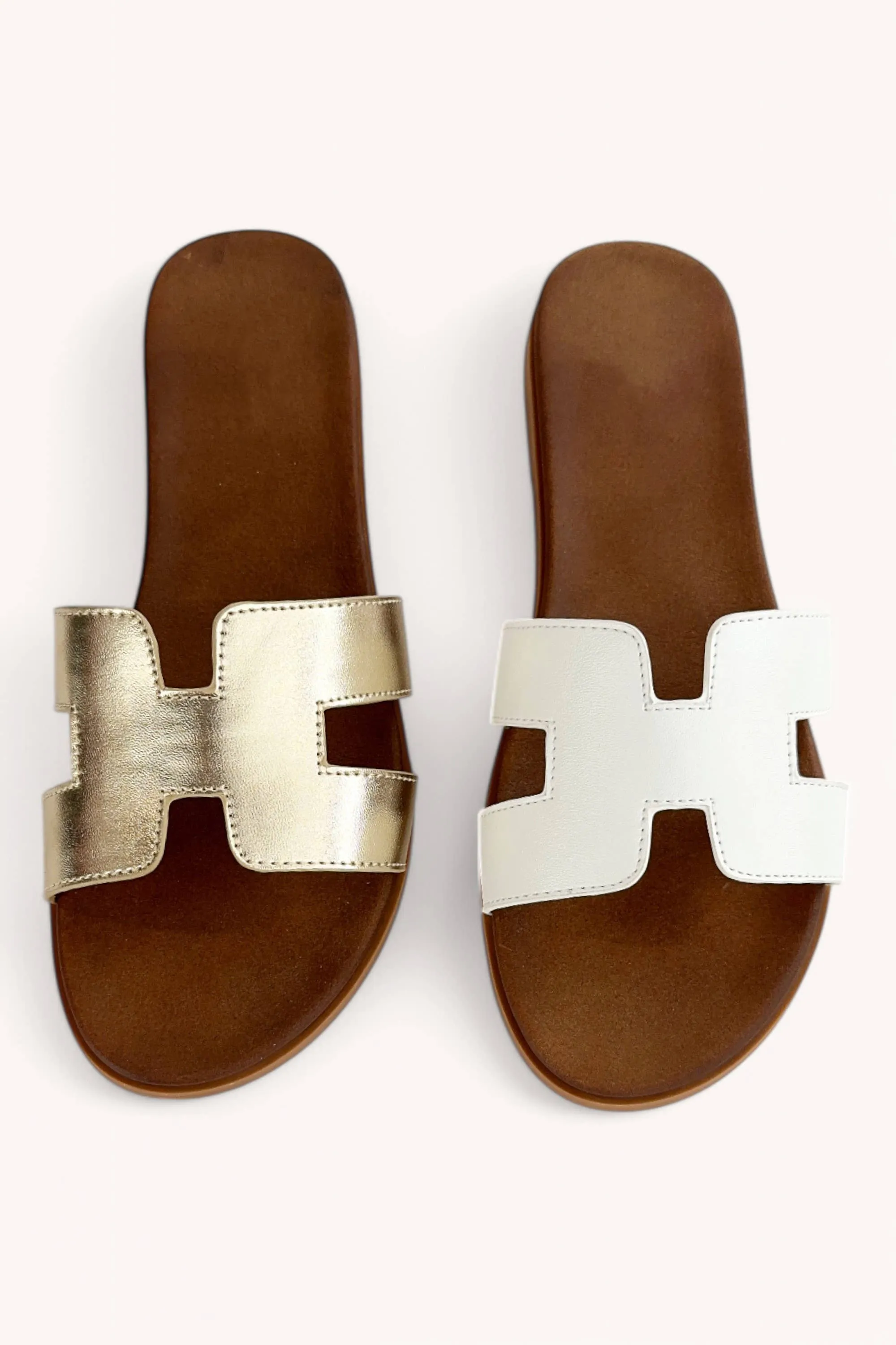 CCOCCI CUT-OUT DESIGN UPPER SLIP ON SANDALS