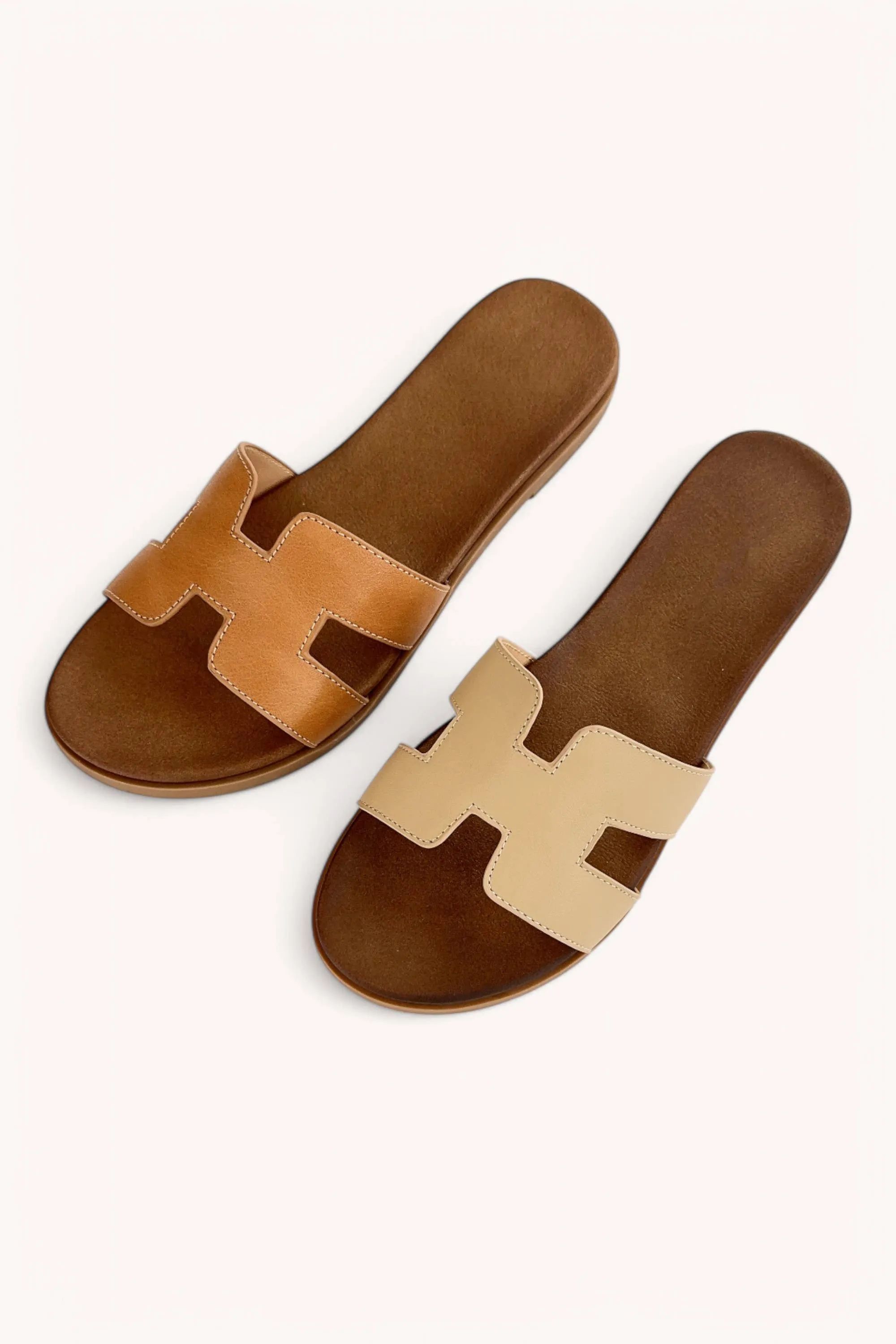 CCOCCI CUT-OUT DESIGN UPPER SLIP ON SANDALS