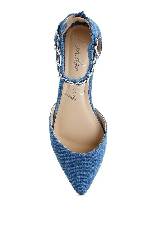 Chain Embellished Flat Sandals