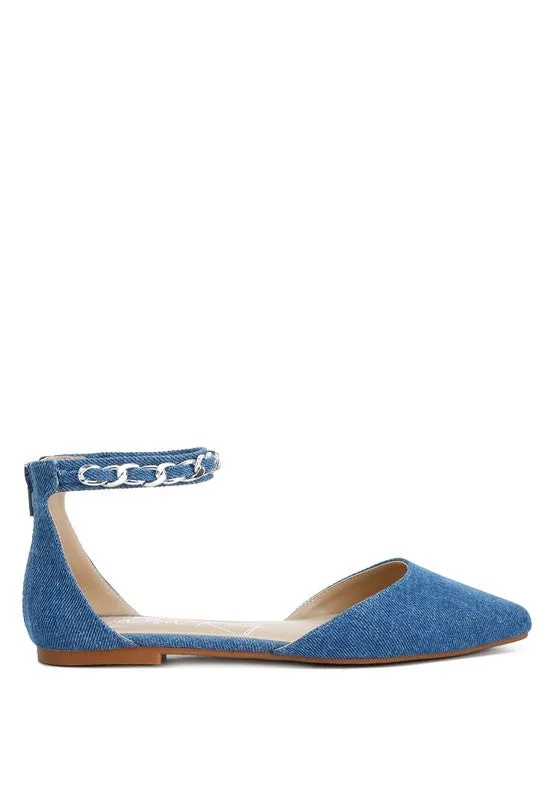 Chain Embellished Flat Sandals