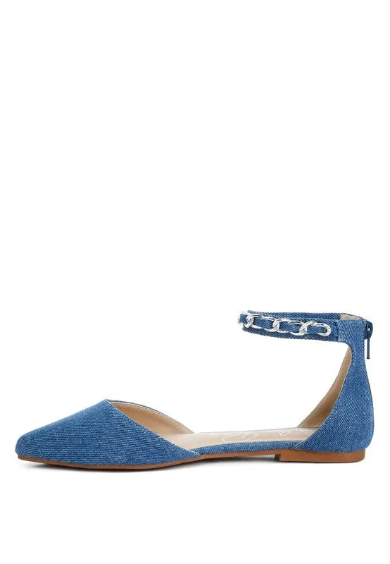 Chain Embellished Flat Sandals