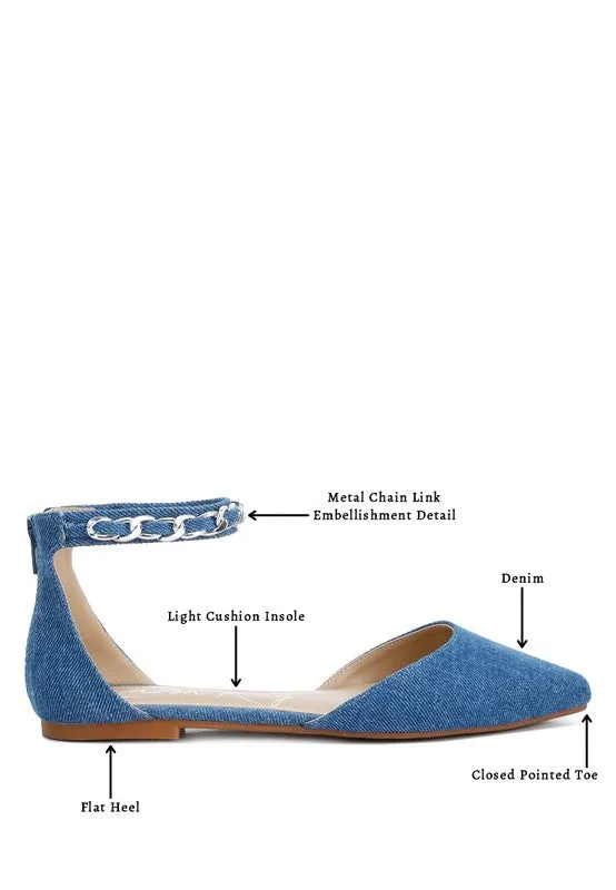 Chain Embellished Flat Sandals