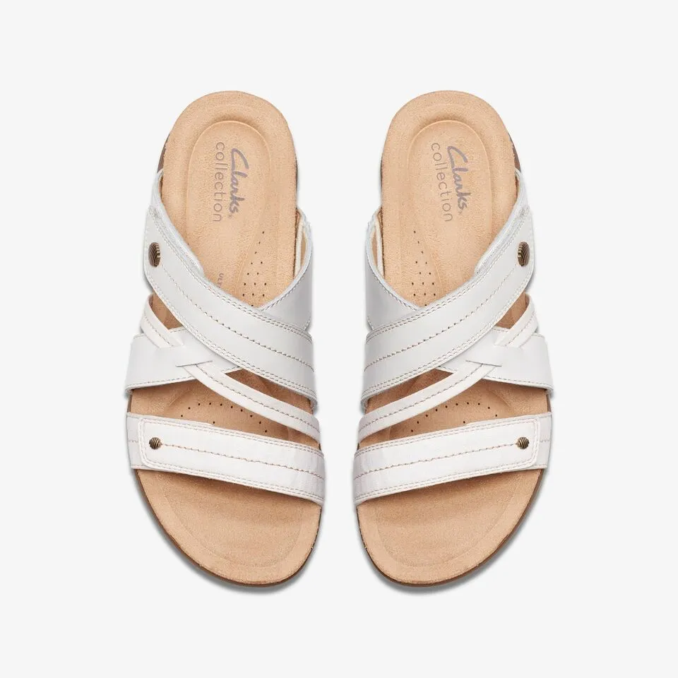Clarks Women's April Willow White Leather