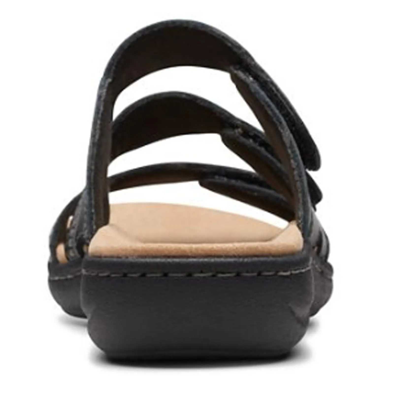 Clarks Women's Laurieann Ayla Flat Sandal, Black Leather, 6