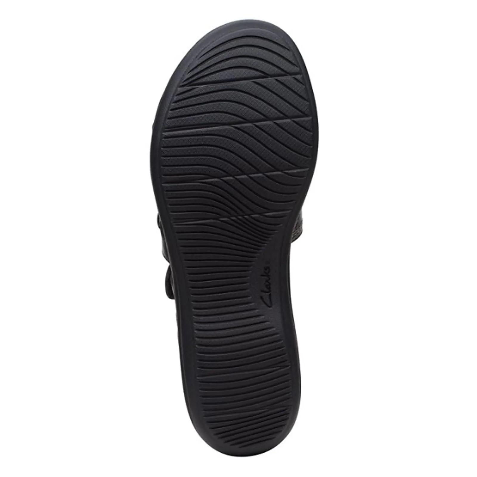 Clarks Women's Laurieann Ayla Flat Sandal, Black Leather, 6