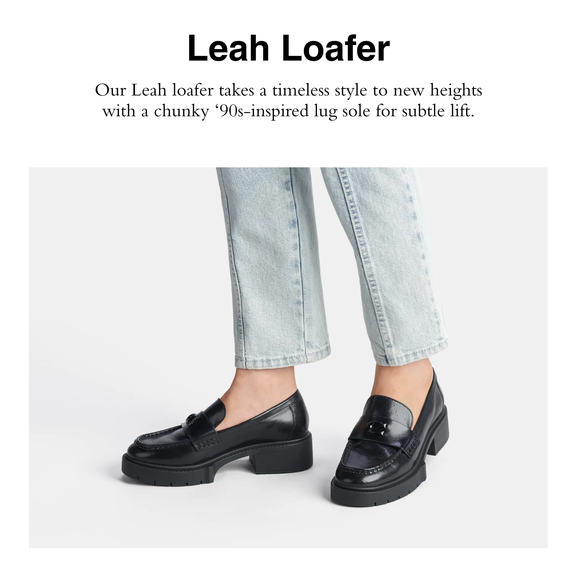COACH Women's Flats Leah Loafer, Color Black, Size 7