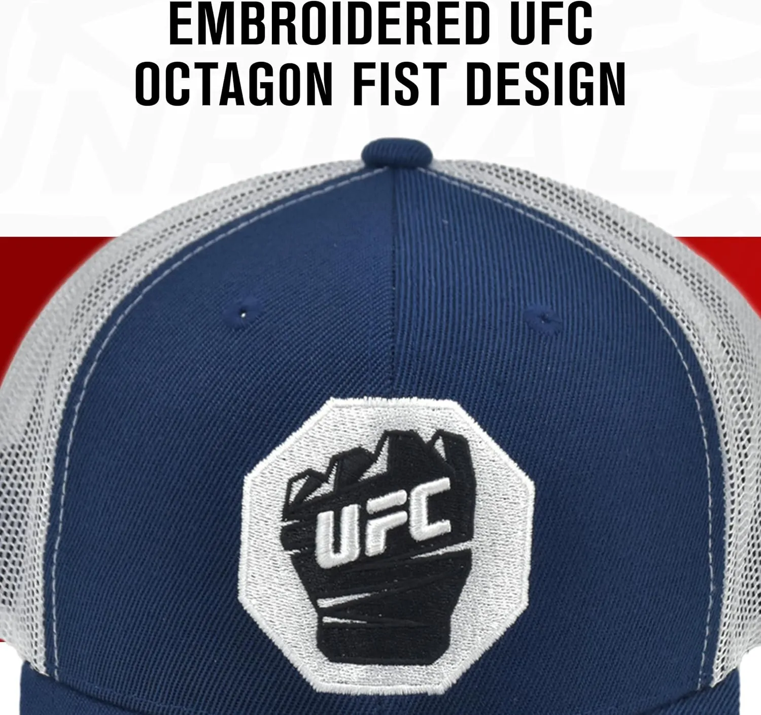 Concept One UFC Trucker Hat, Mesh Adult Adjustable Snapback Baseball Cap with Curved Brim