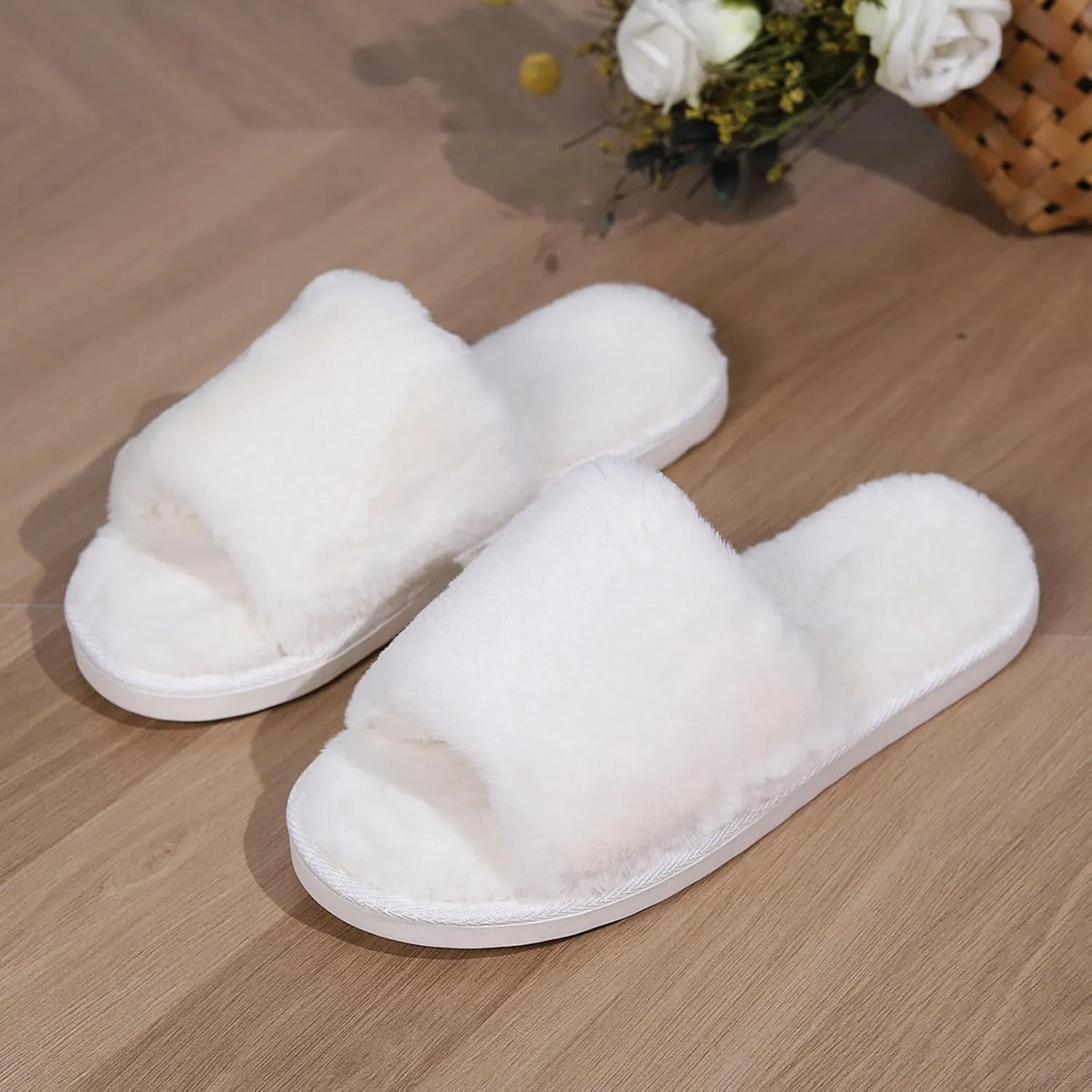 Couple Solid Color Thick Bottom Warm Non Slip Padded Home Slippers Glitter Shoes