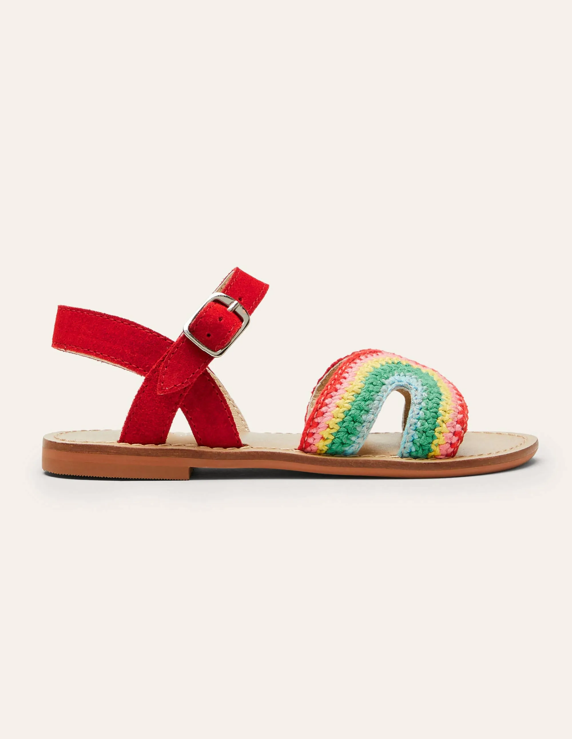 Crochet Sandals-Rainbow Red