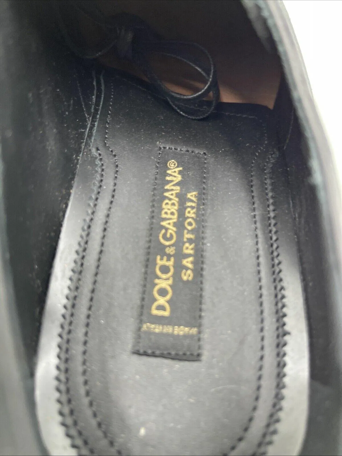 Dolce & Gabbana Black Leather 4-Eye Round Toe Dress Derby Shoes, Mens Size 6 - Very Good