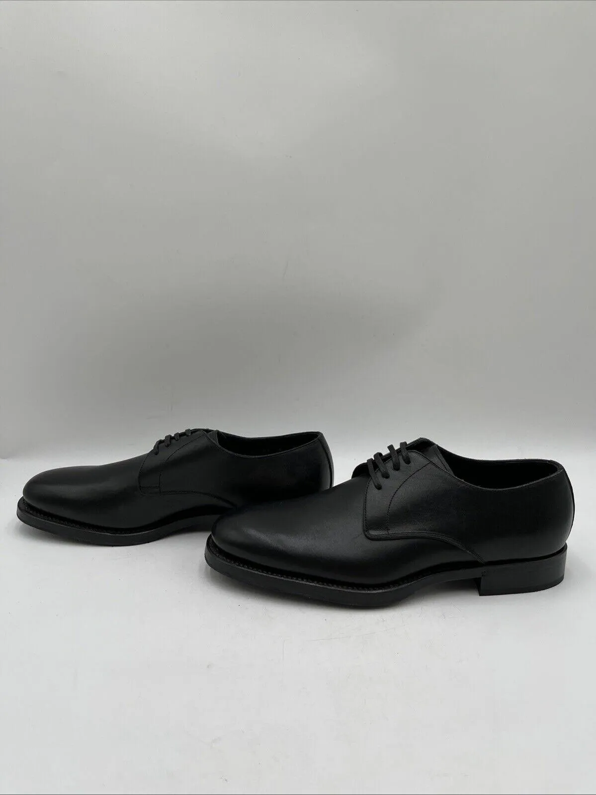 Dolce & Gabbana Black Leather 4-Eye Round Toe Dress Derby Shoes, Mens Size 6 - Very Good