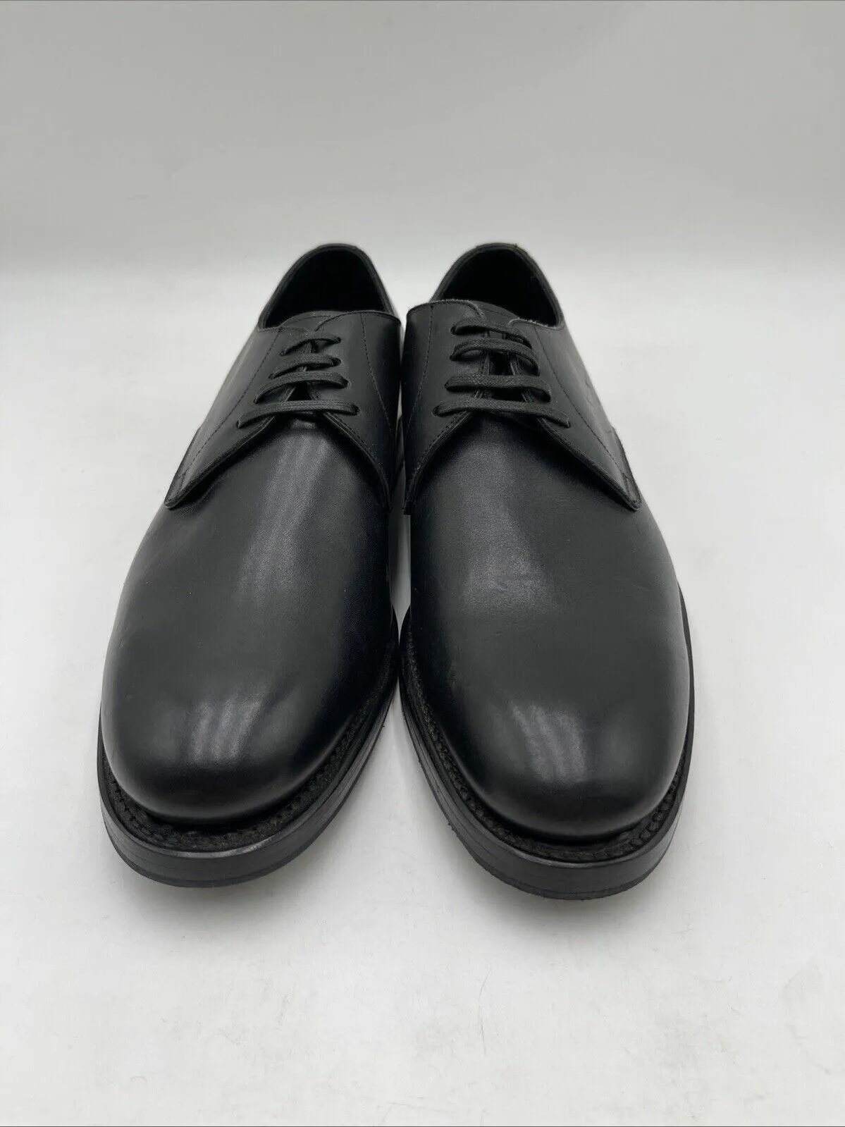 Dolce & Gabbana Black Leather 4-Eye Round Toe Dress Derby Shoes, Mens Size 6 - Very Good