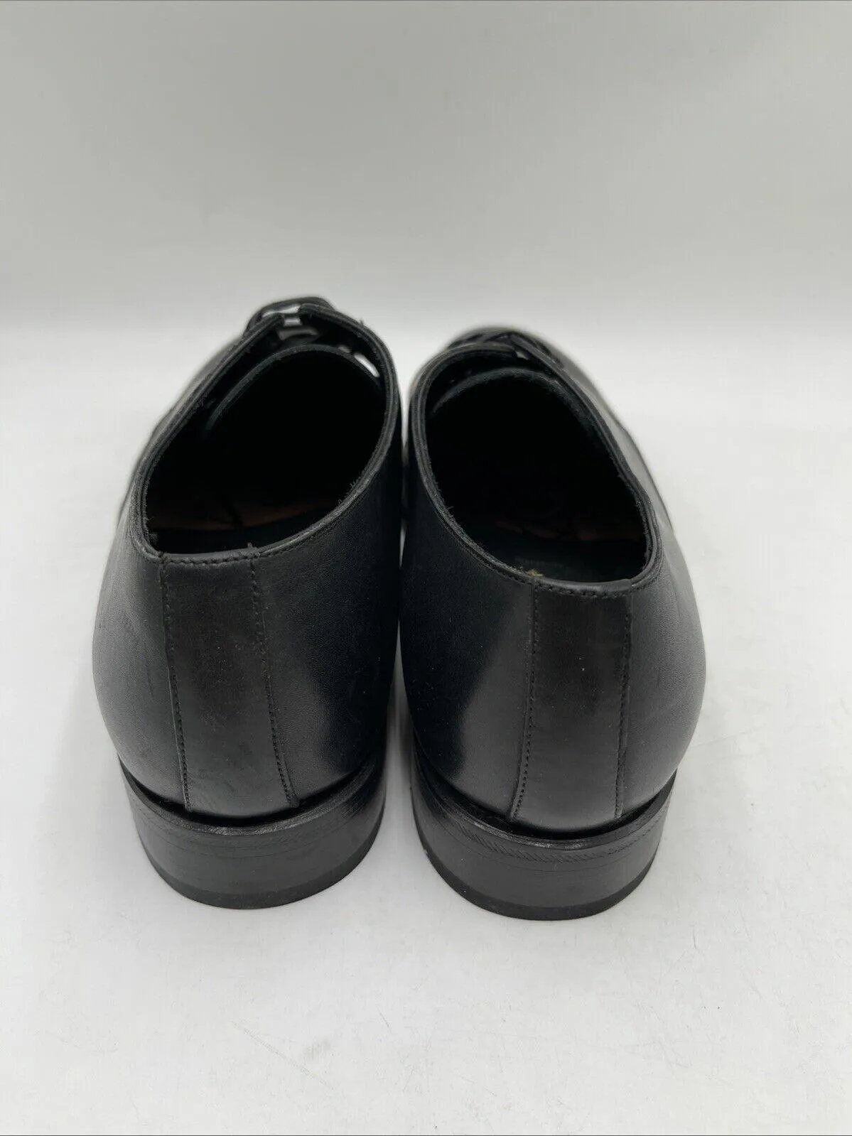 Dolce & Gabbana Black Leather 4-Eye Round Toe Dress Derby Shoes, Mens Size 6 - Very Good