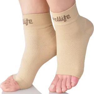 Dowellife Plantar Fasciitis Socks, Ankle Brace Compression Support Sleeves & Arch Support, Foot Compression Sleeves, Ease Swelling, Achilles Tendonitis, Heel Spurs for Men & Women (Nude S)