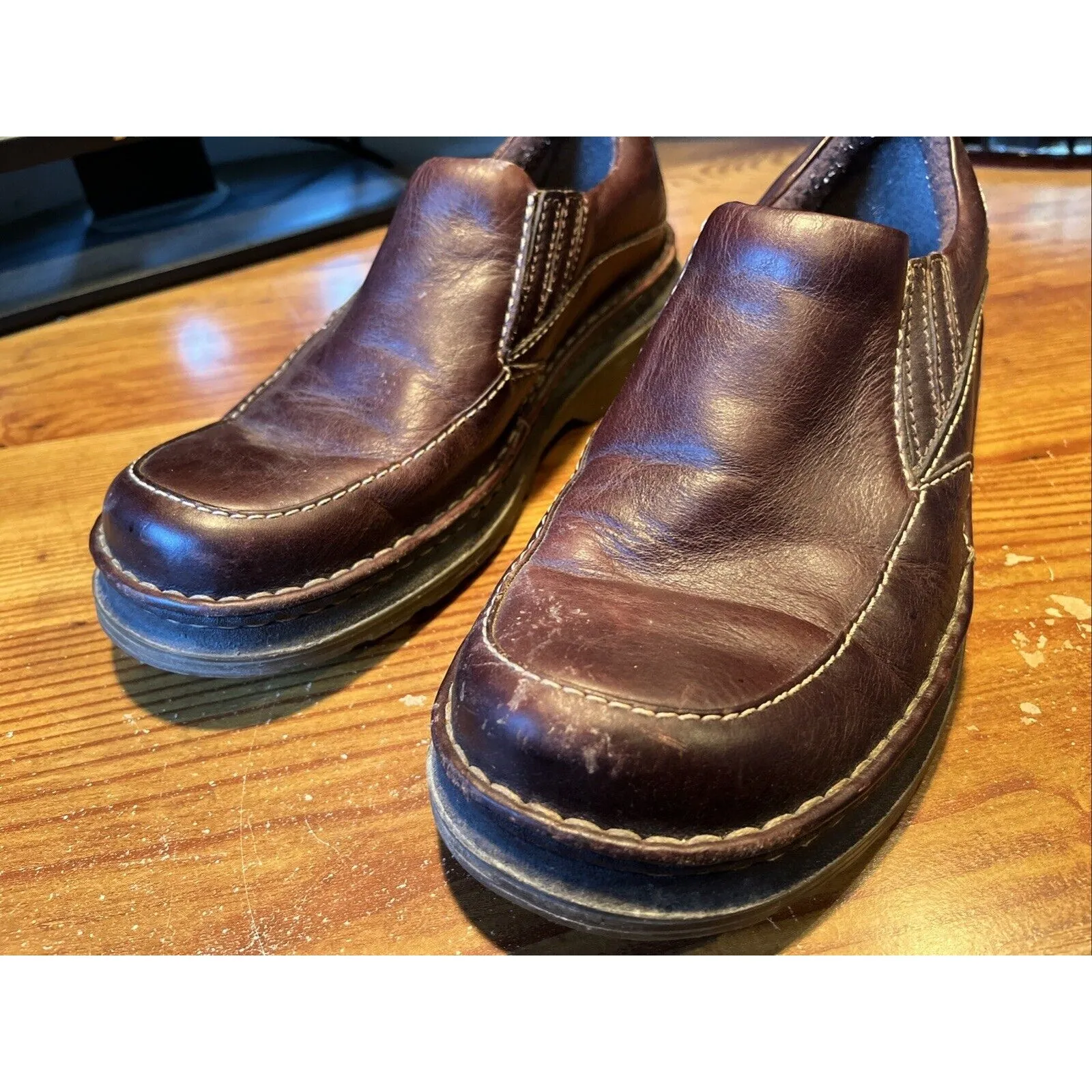 Dr Martens Neil Leather Slip On Comfort Loafer Shoes Mens US Sz 7 Brown Travel