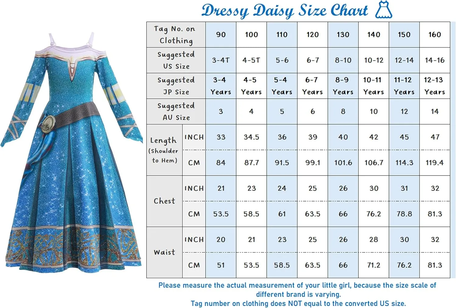 Dressy Daisy Toddler Little Girls Medieval Princess Fancy Dress Up Halloween Costume Birthday Party Outfit Size 3T to 16