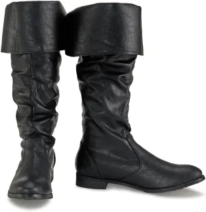DUNHAO COS Medieval Male and Female Renaissance Pull On Mid Calf Gothic Boots Flat Jazz Boots Renaissance Boot