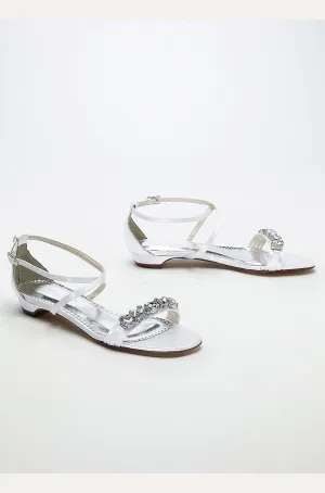 Dyeable Flat Sandal with Stones