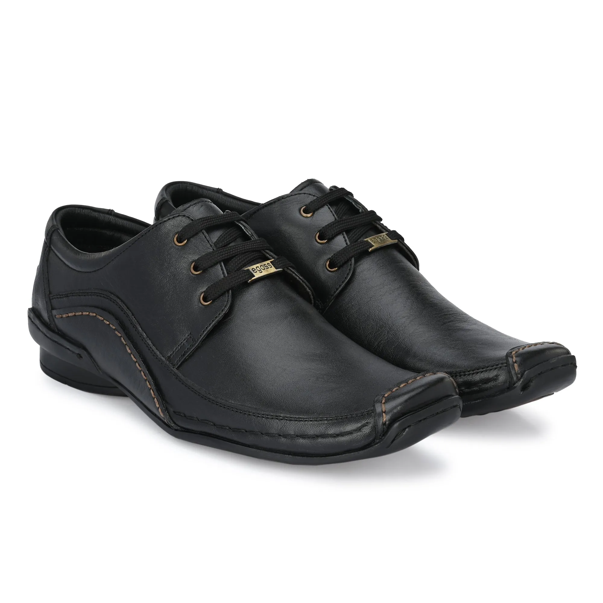Egoss Casual Derby Lace Up Leather Shoes For Men