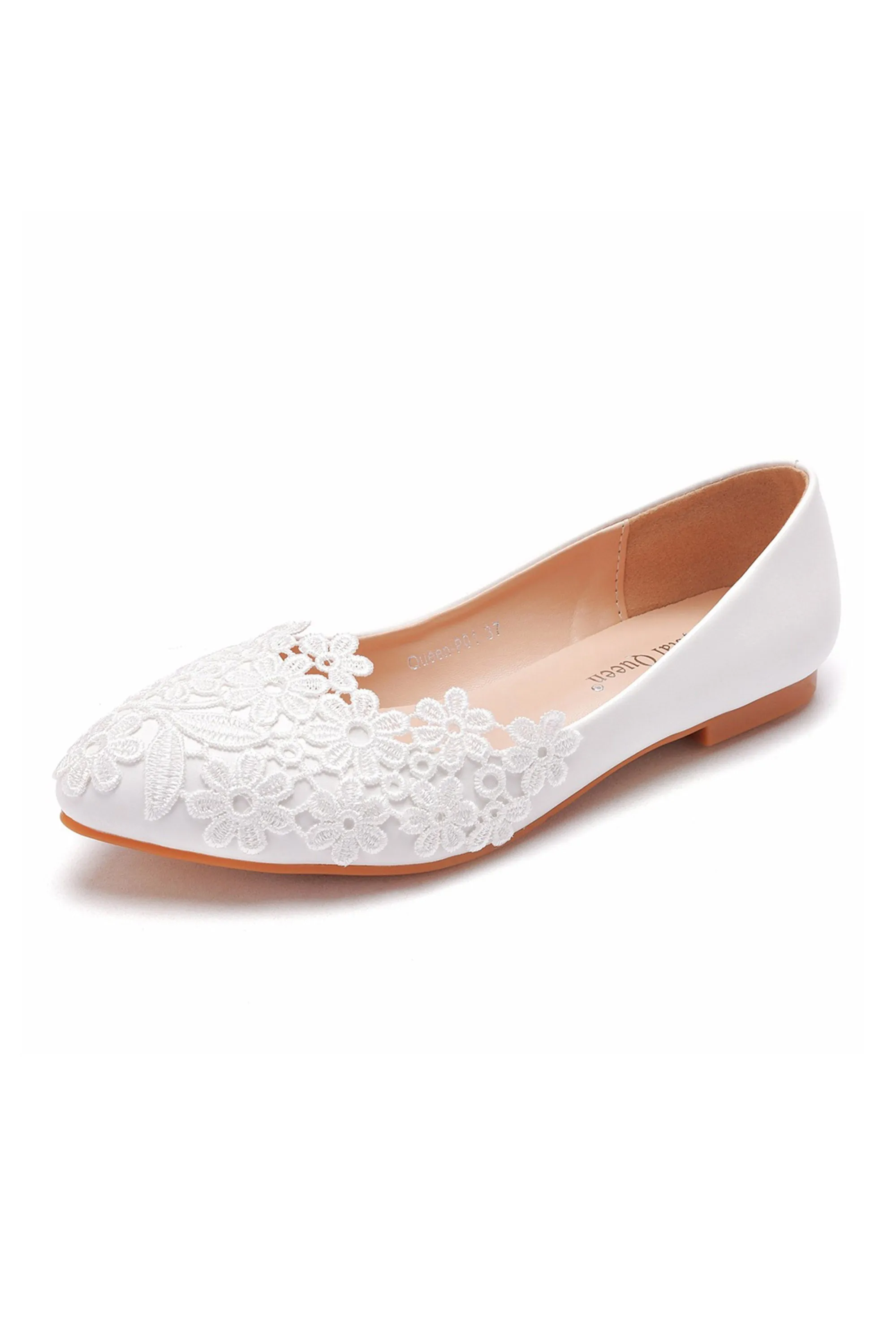 Elegant Lace White Casual Flat Wedding Shoes