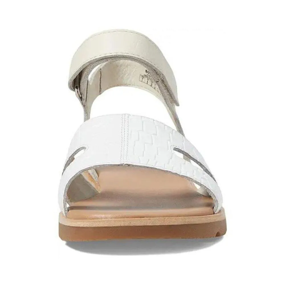 Ella III White Chalk Flat Sandals