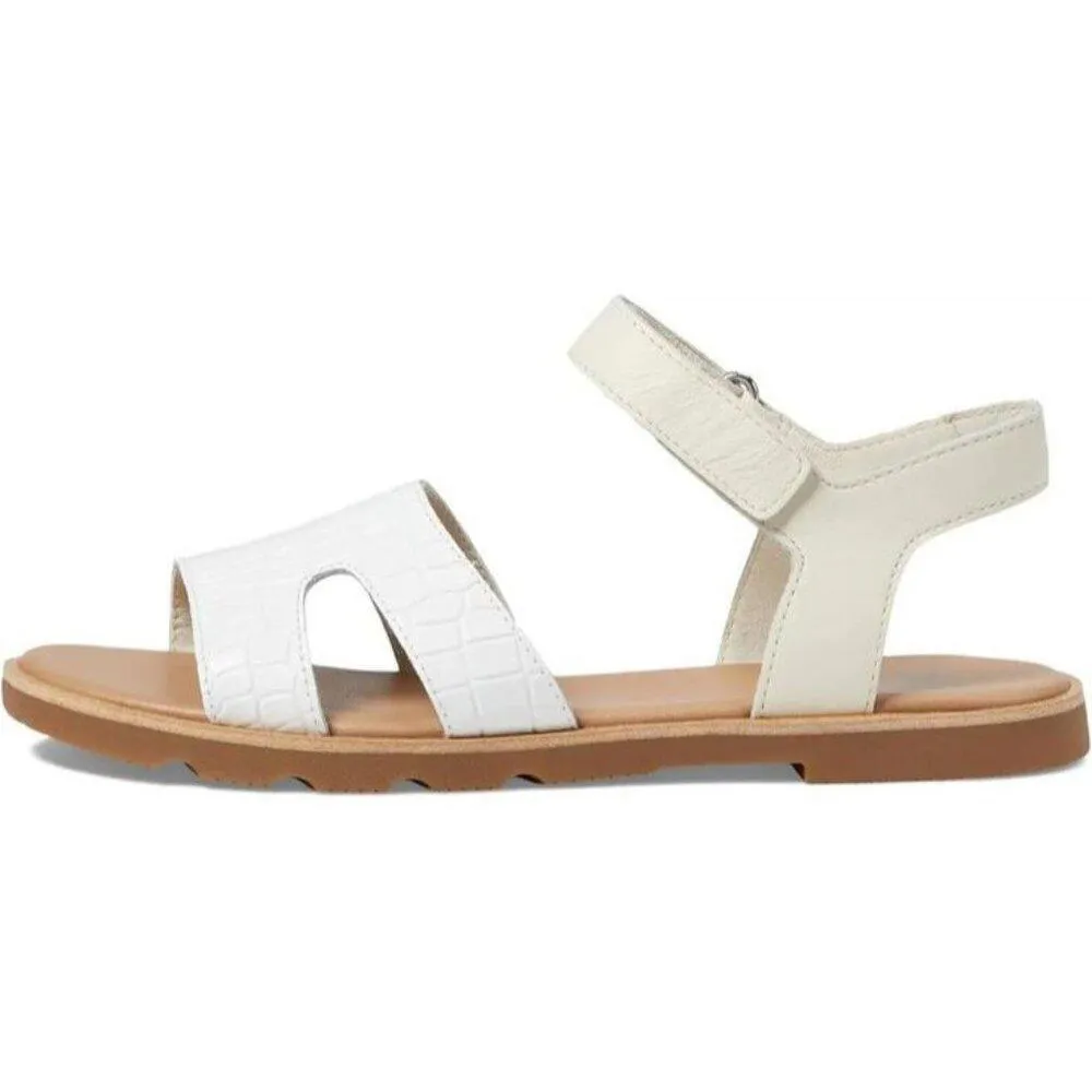 Ella III White Chalk Flat Sandals