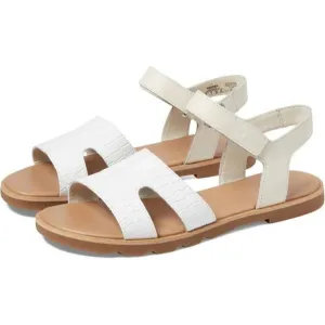 Ella III White Chalk Flat Sandals