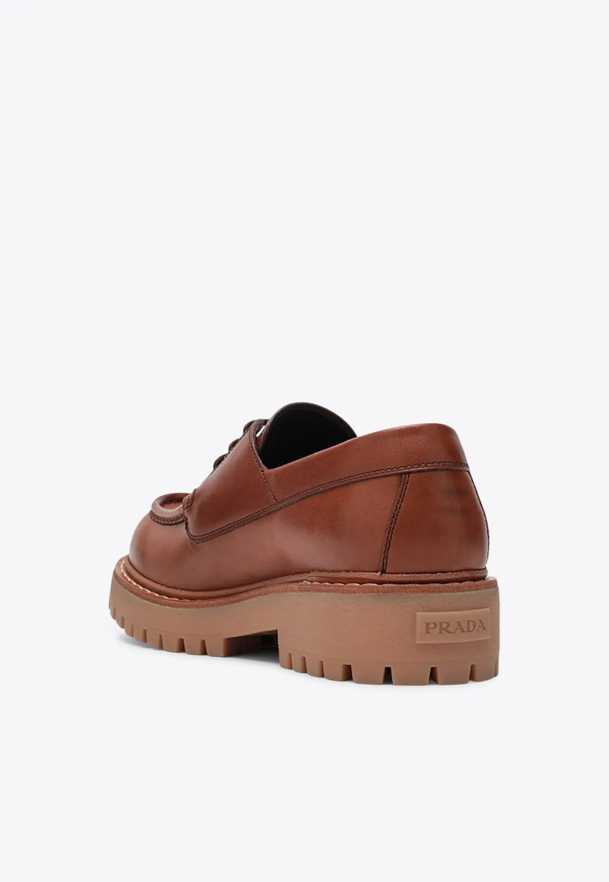 Embossed Logo Leather Derby Shoes