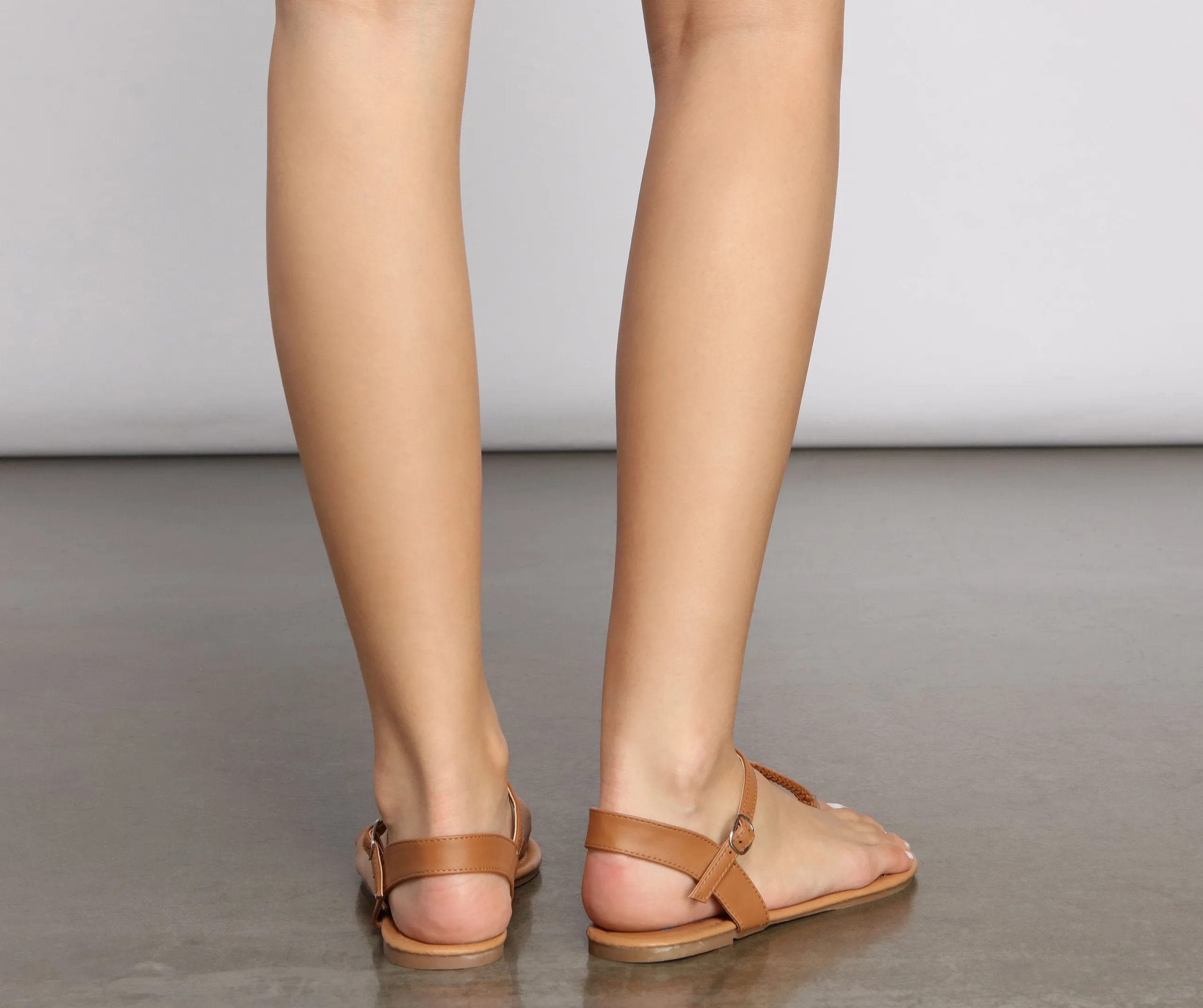 Essential Braided T-Strap Sandals