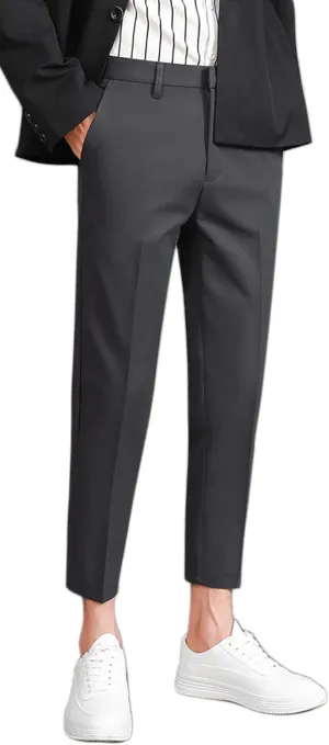 ESSYSHE Men’s Cropped Slim Fit Dress Pants Tapered Ankle Dress Pants Suit Pants