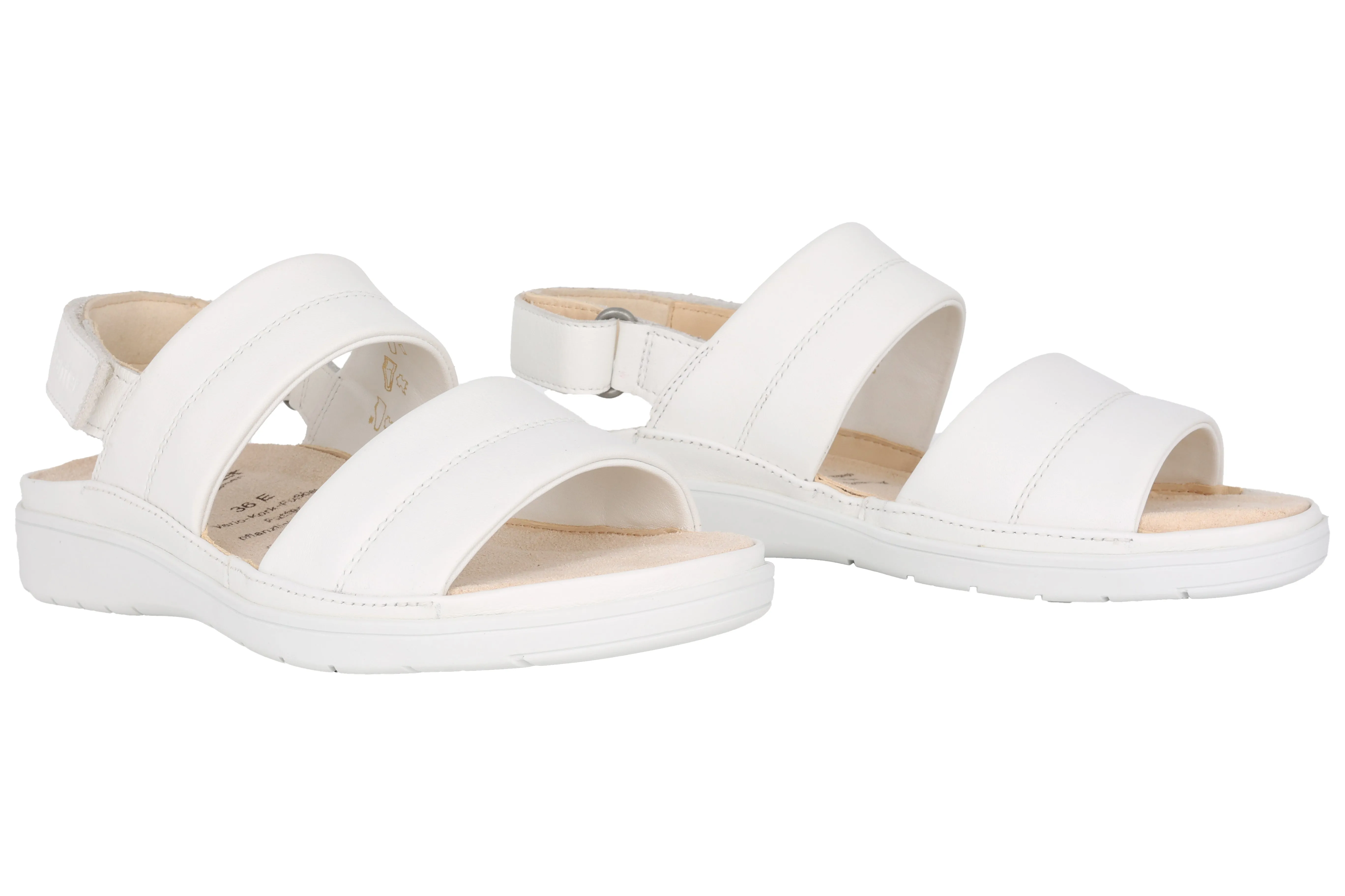 'Evi' women's narrow fit (E) sandal - white