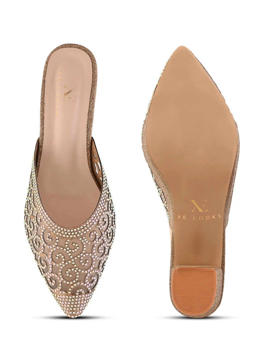 Fancy & Charm Block Heel Slip-On Mule Sandal