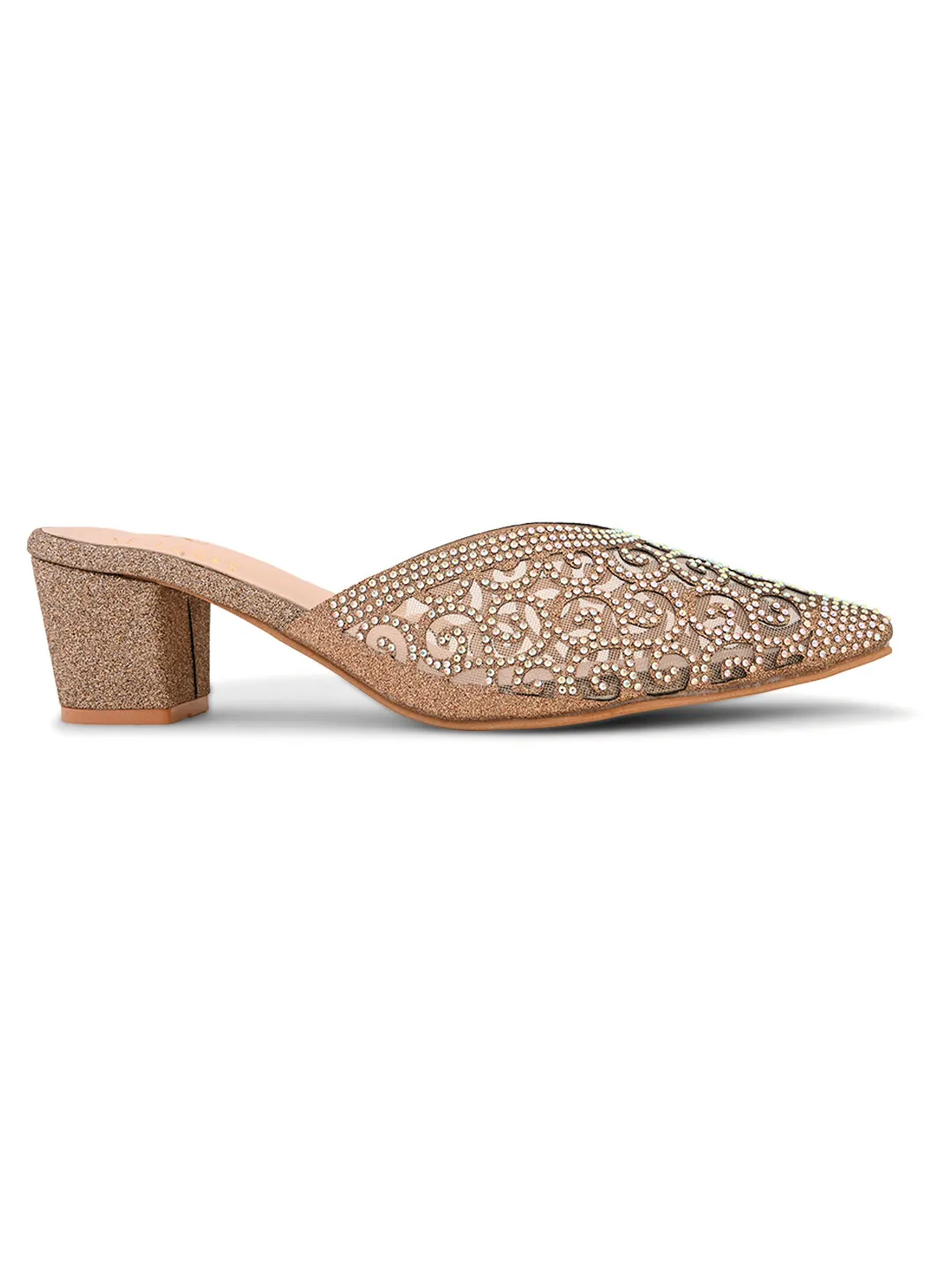 Fancy & Charm Block Heel Slip-On Mule Sandal