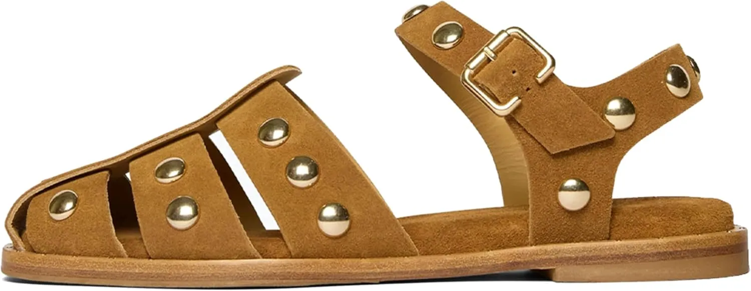 Fisherman Sandals for Women Round Toe with Rivets Comfortable and Breathable Elegant Dress and Casual Style
