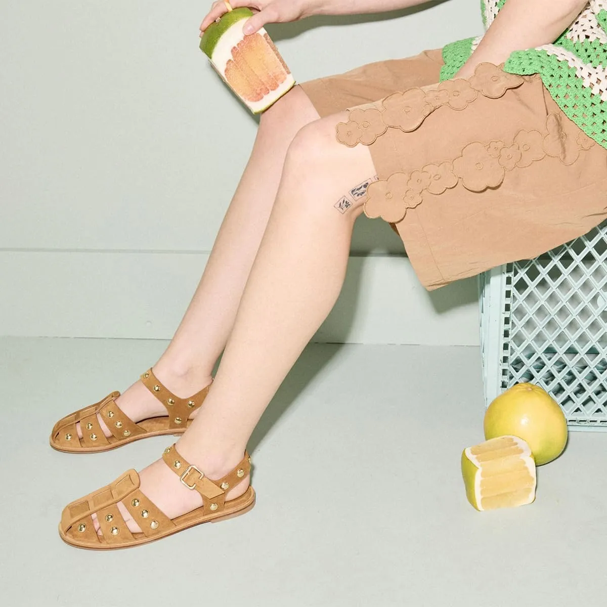 Fisherman Sandals for Women Round Toe with Rivets Comfortable and Breathable Elegant Dress and Casual Style