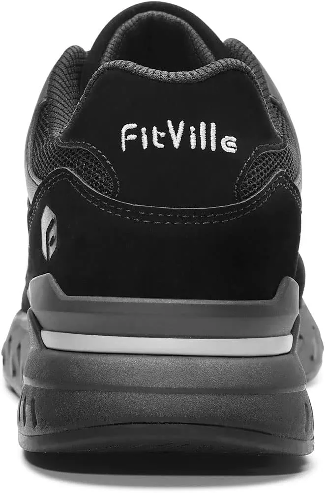 FitVille Women's Extra Wide Walking Shoes Wide Width Sneakers for Flat Foot Plantar Fasciitis Heel Pain Relief - Rebound Core